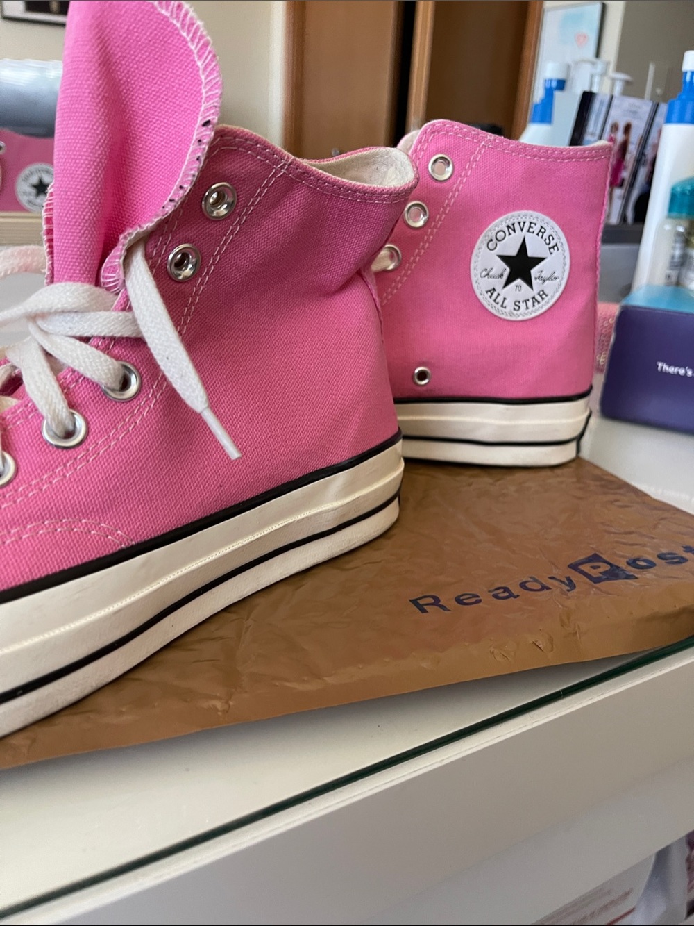 Converse Pink Canvas High-Top Sneakers